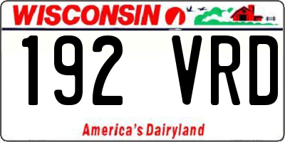 WI license plate 192VRD