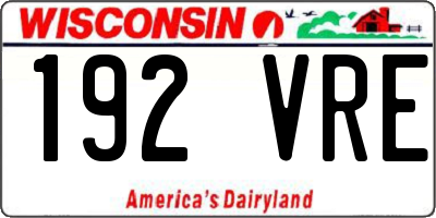 WI license plate 192VRE