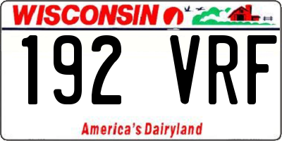 WI license plate 192VRF