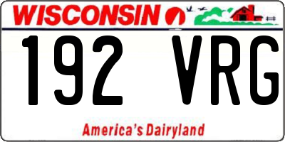 WI license plate 192VRG