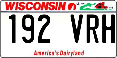 WI license plate 192VRH