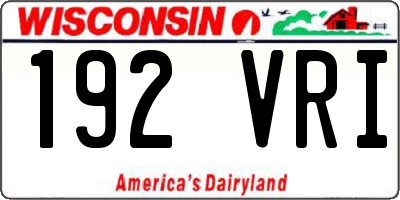 WI license plate 192VRI