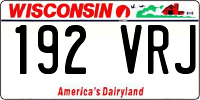 WI license plate 192VRJ