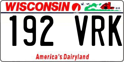 WI license plate 192VRK