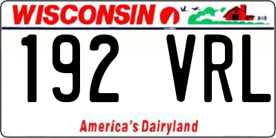 WI license plate 192VRL