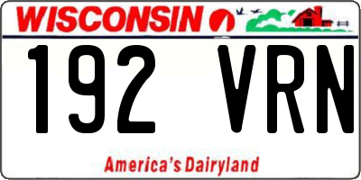 WI license plate 192VRN