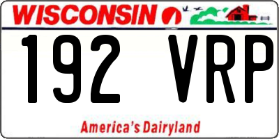 WI license plate 192VRP