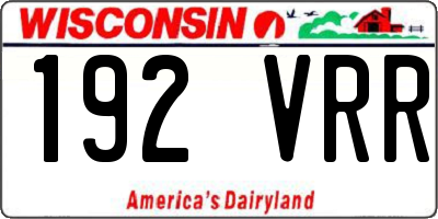 WI license plate 192VRR
