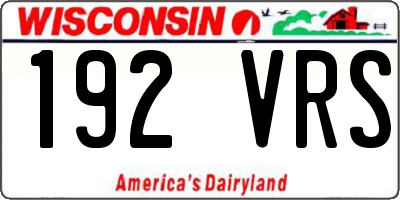 WI license plate 192VRS