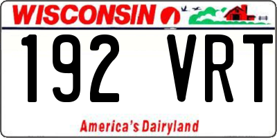 WI license plate 192VRT