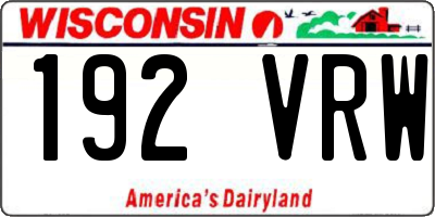 WI license plate 192VRW
