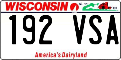 WI license plate 192VSA