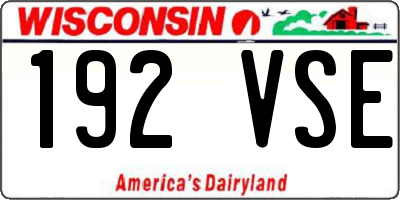 WI license plate 192VSE