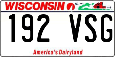 WI license plate 192VSG