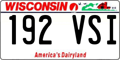 WI license plate 192VSI