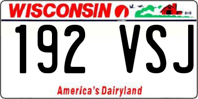 WI license plate 192VSJ