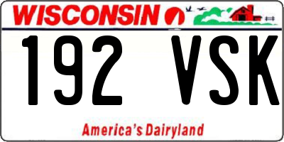 WI license plate 192VSK