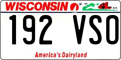 WI license plate 192VSO