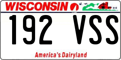 WI license plate 192VSS