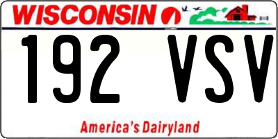 WI license plate 192VSV