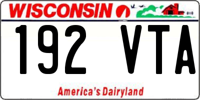WI license plate 192VTA