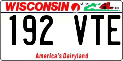 WI license plate 192VTE