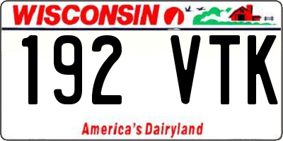WI license plate 192VTK