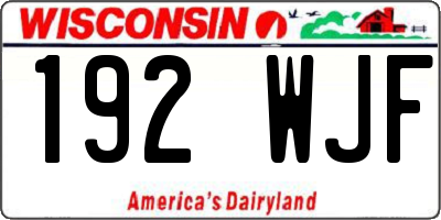 WI license plate 192WJF