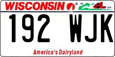 WI license plate 192WJK