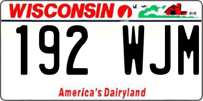 WI license plate 192WJM