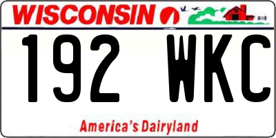 WI license plate 192WKC