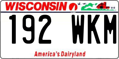 WI license plate 192WKM