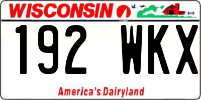 WI license plate 192WKX