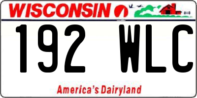 WI license plate 192WLC
