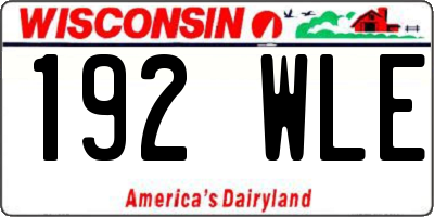 WI license plate 192WLE