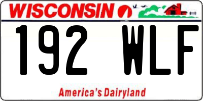 WI license plate 192WLF