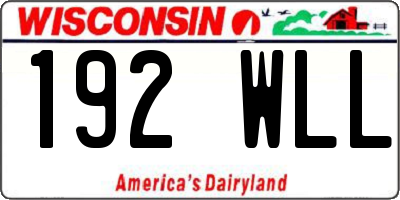 WI license plate 192WLL