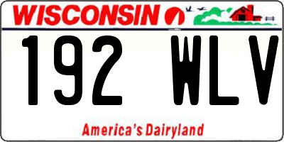 WI license plate 192WLV