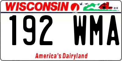 WI license plate 192WMA