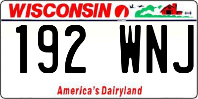 WI license plate 192WNJ
