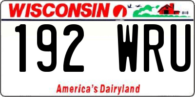 WI license plate 192WRU