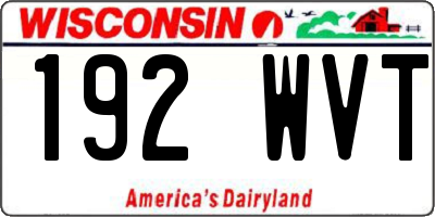 WI license plate 192WVT