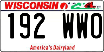 WI license plate 192WWO