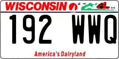 WI license plate 192WWQ