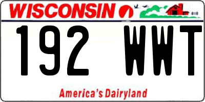 WI license plate 192WWT