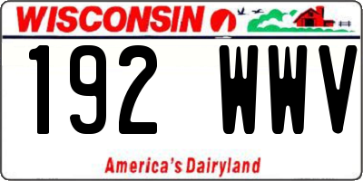 WI license plate 192WWV