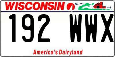 WI license plate 192WWX