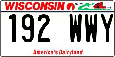 WI license plate 192WWY