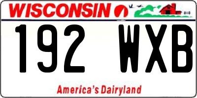 WI license plate 192WXB