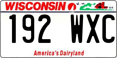 WI license plate 192WXC
